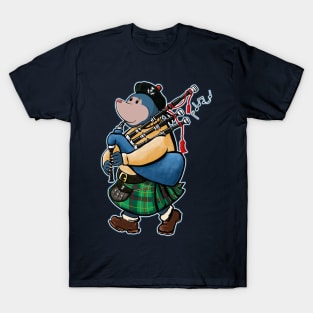 Scottish Mole Of Kintyre Marching With Bagpipes T-Shirt